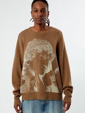 Pacsun Renaissance Printed Crew Neck Sweater